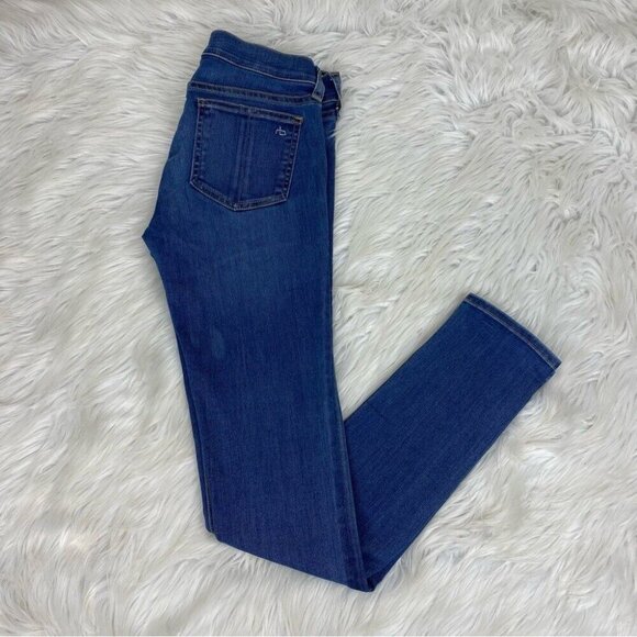 Rag & Bone Women's Redmond‎ Blue Mid-Rise Skinny Designer Denim Jeans W26-27/L30 - Picture 5 of 11